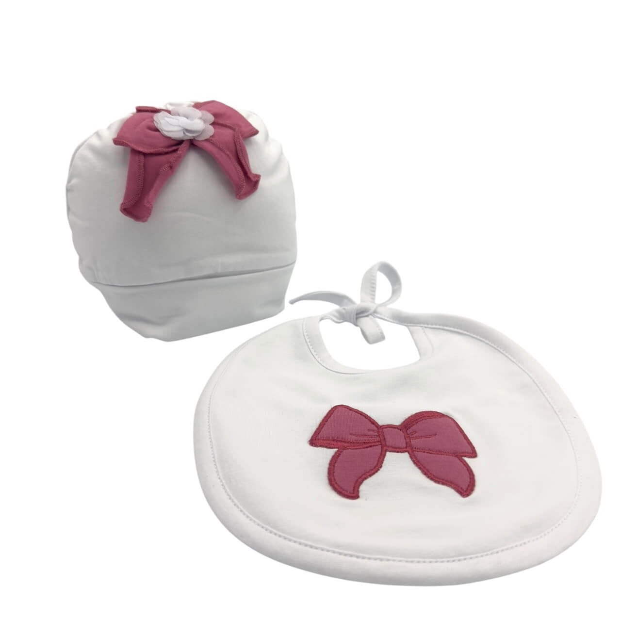 Set Cappello+Bavetta in Cotone Pastello 0/3 Mesi
